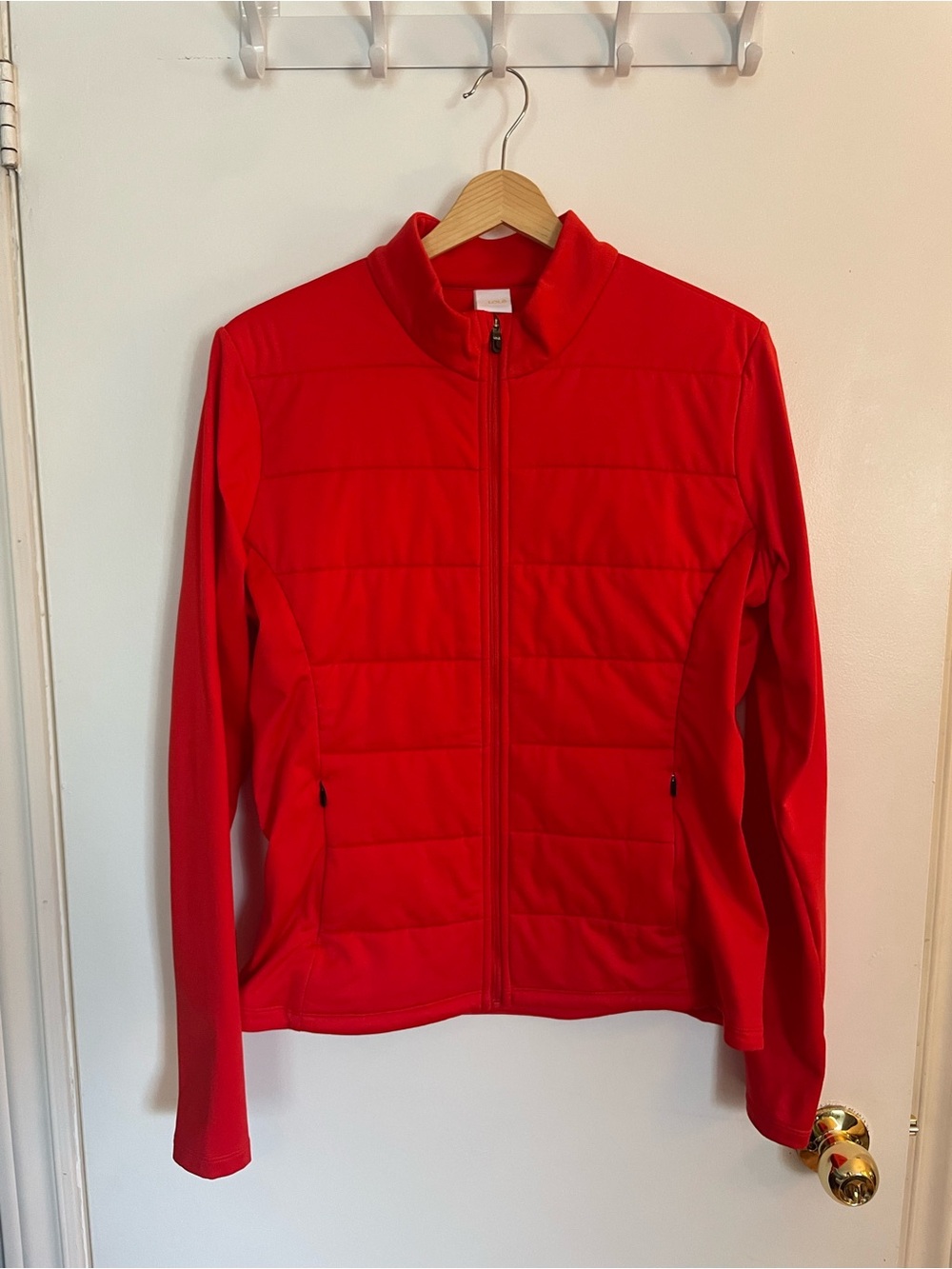 Lole JUST CARDIGAN Red Lightweight Padded Jacket EUC (like new) - Size L